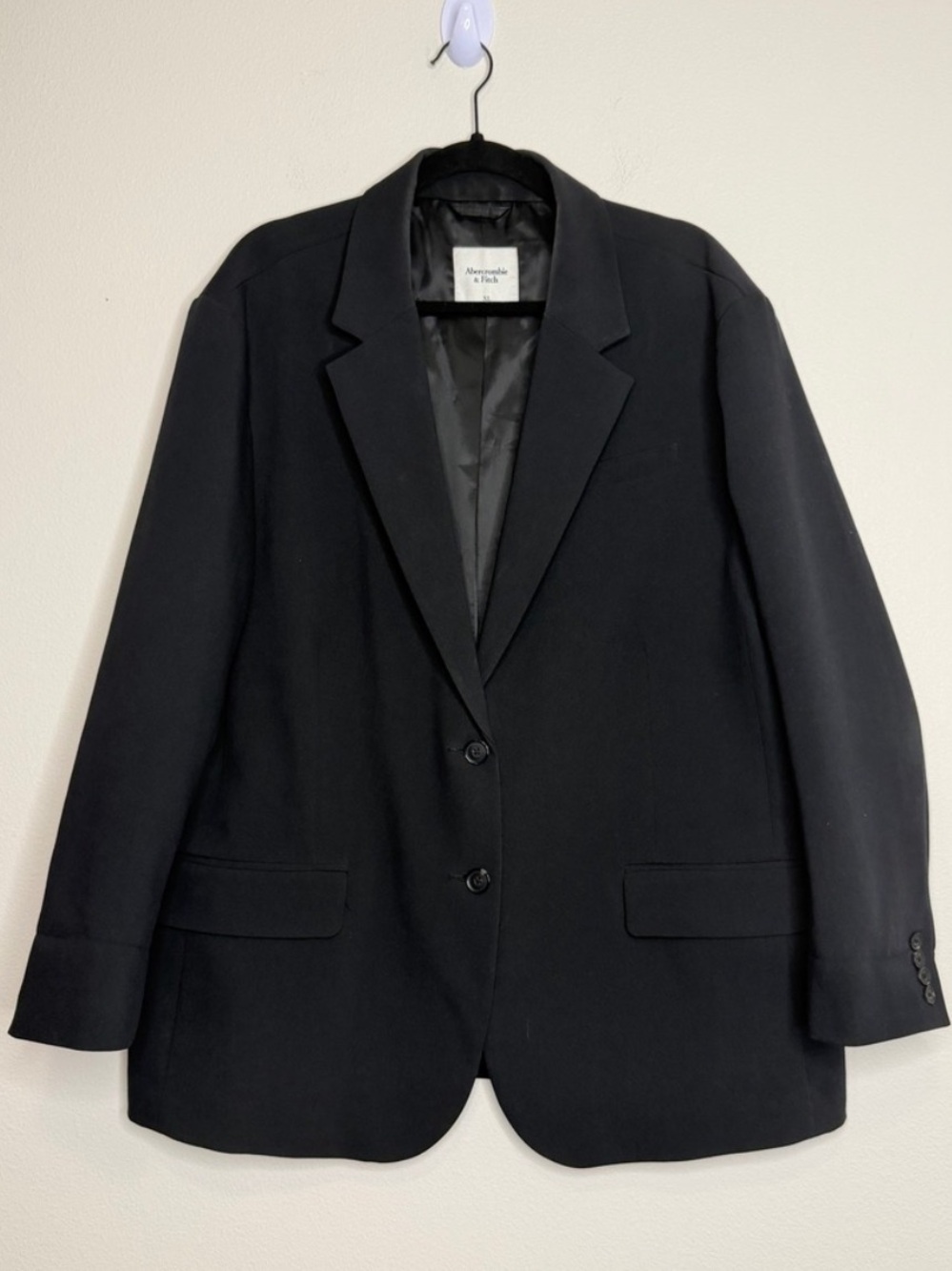 Abercrombie & Fitch Black Relaxed Boyfriend Blazer
